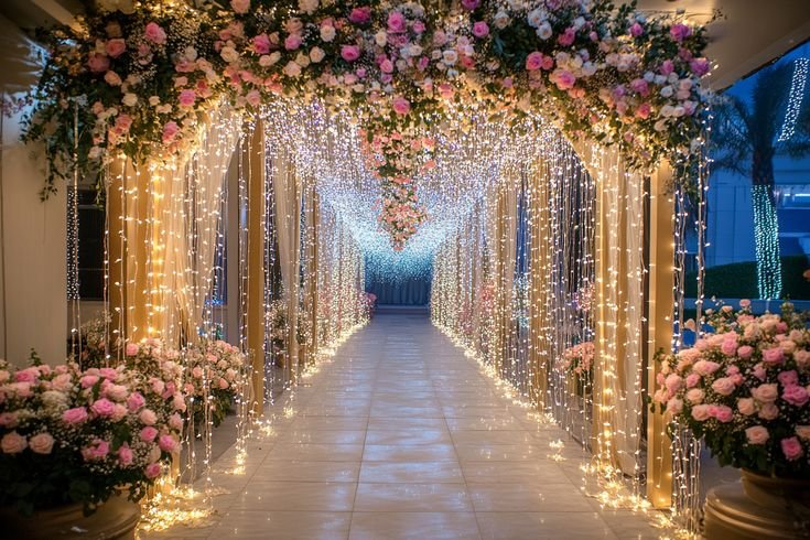 Close-up of a bride's hands holding a wedding bouquet